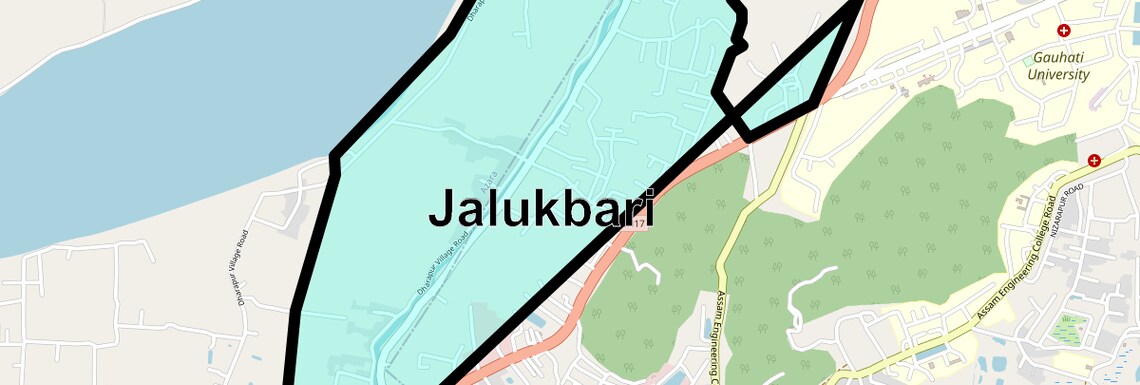 Location Map of Jalukbari, Guwahati