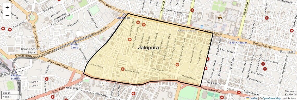 Location Map of Jalupura, Jaipur