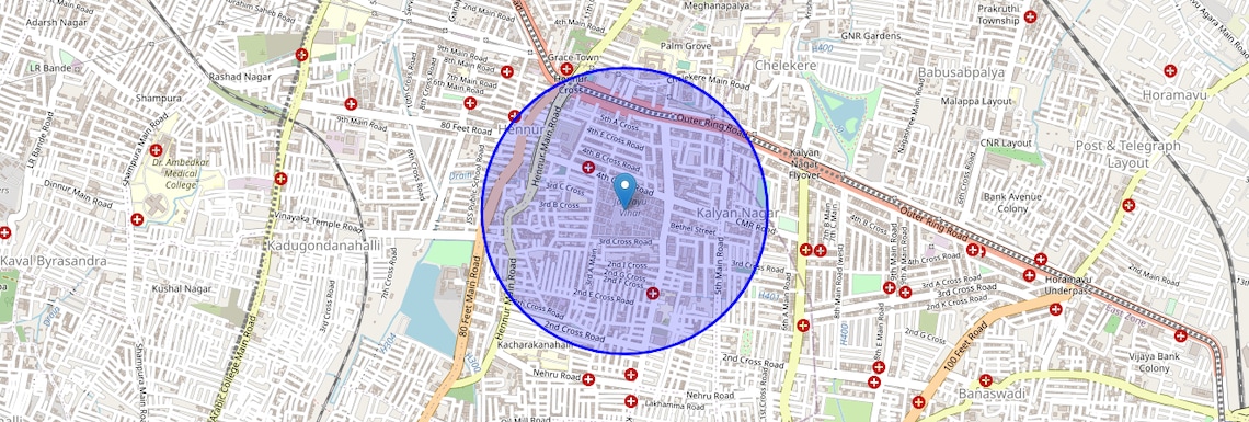 Location Map of Jalvayu Vihar, Bangalore