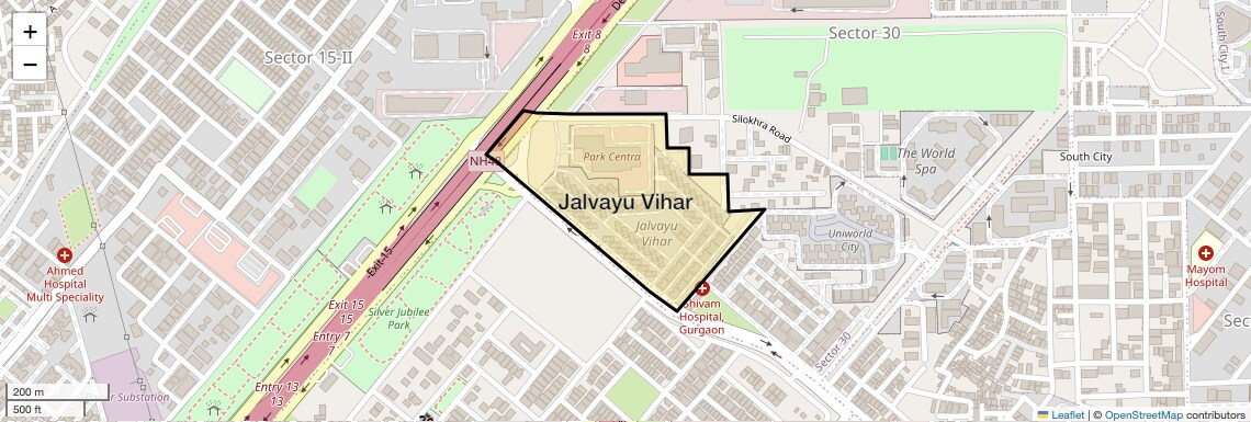Location Map of Jalvayu Vihar, Gurgaon