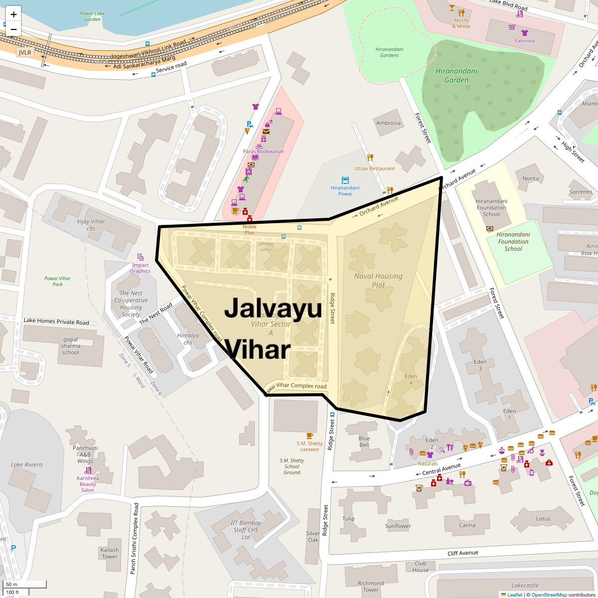 Location Map of Jalvayu Vihar, Mumbai