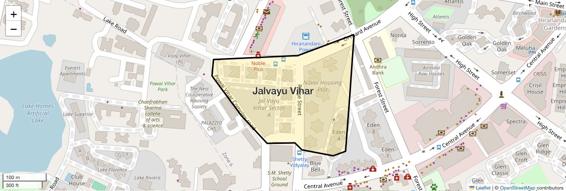 Location Map of Jalvayu Vihar, Mumbai