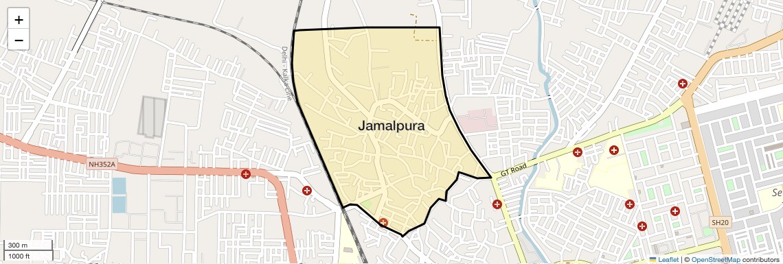 Location Map of Jamalpura, Sonipat