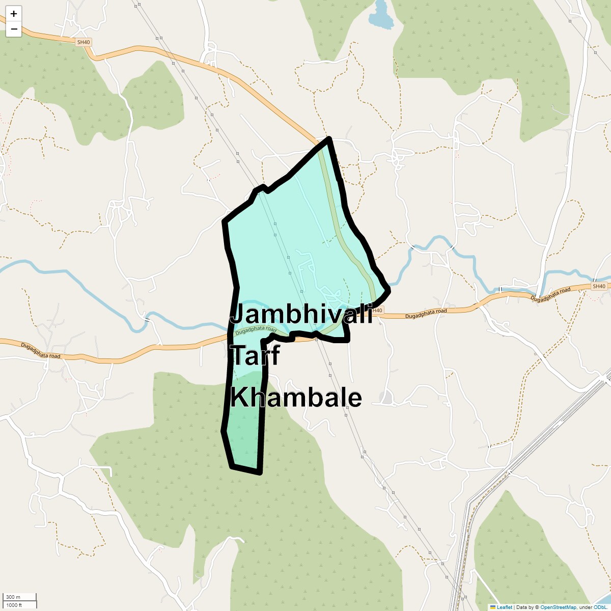 Location Map of Jambhivali Tarf Khambale, Thane