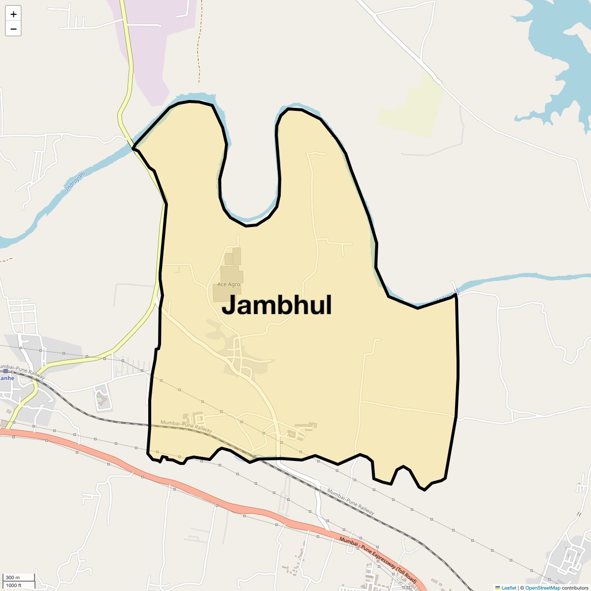Location Map of Jambhul, Pune