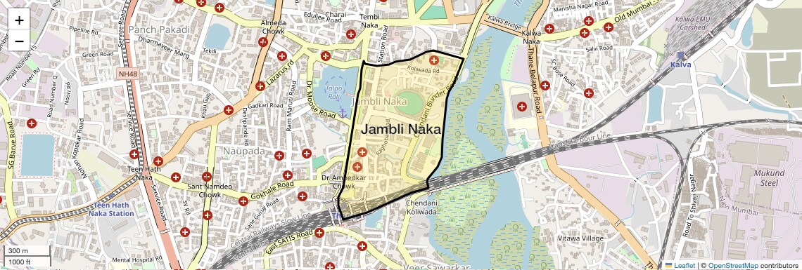 Location Map of Jambli Naka, Thane