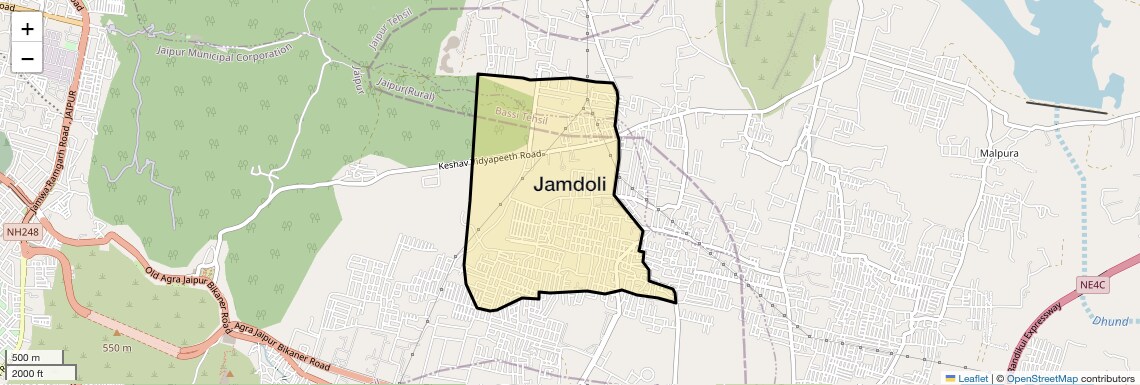 Location Map of Jamdoli, Jaipur
