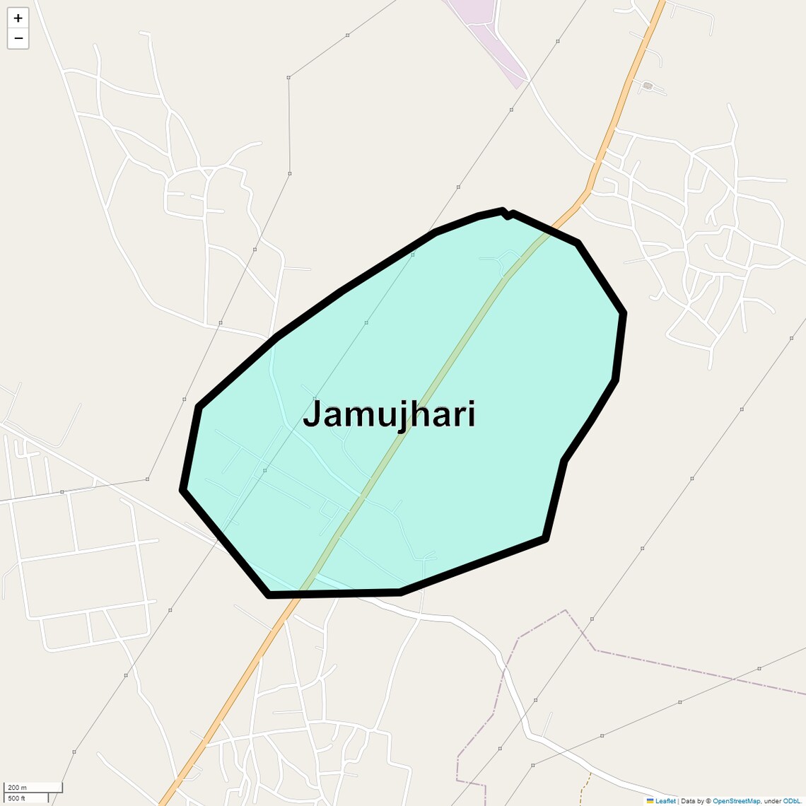 Location Map of Jamujhari, Bhubaneswar