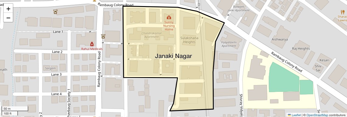Location Map of Janaki Nagar, Pune