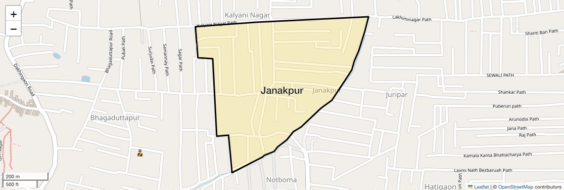 Location Map of Janakpur, Guwahati