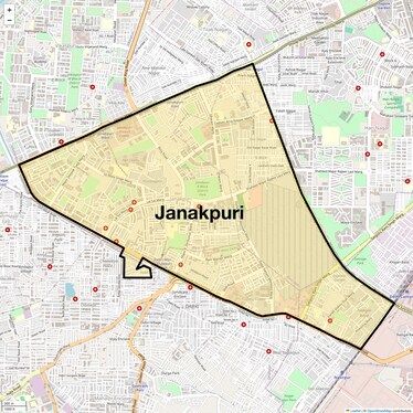 Location Map of Janakpuri, Delhi