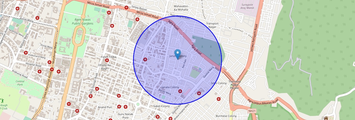 Location Map of Janata Colony, Jaipur