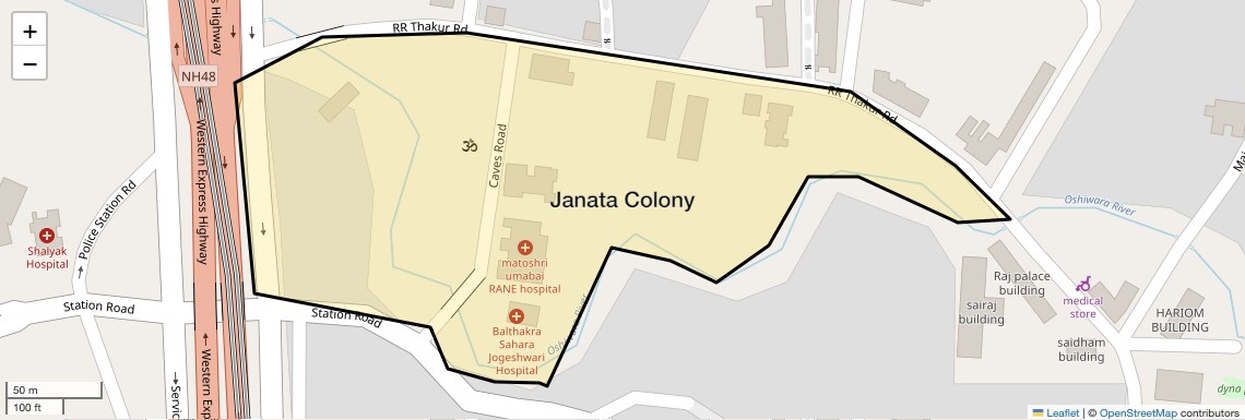 Location Map of Janata Colony, Mumbai