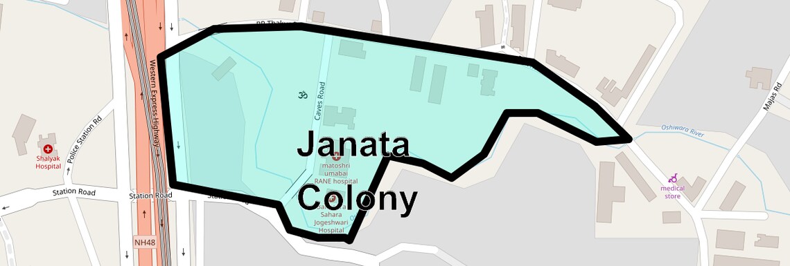 Location Map of Janata Colony, Mumbai