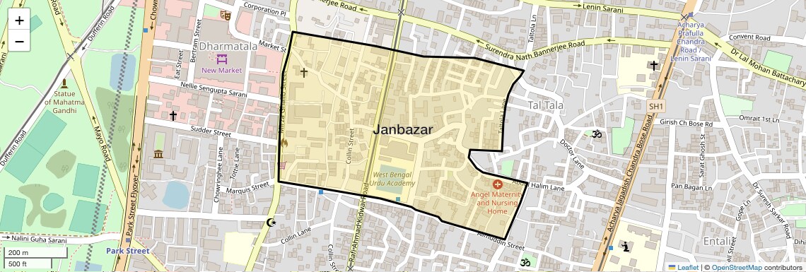 Location Map of Janbazar, Kolkata