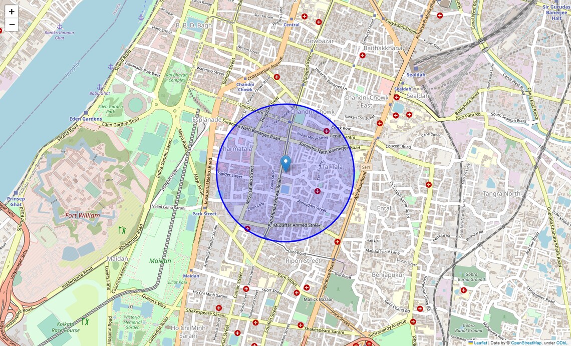 Location Map of Janbazar, Kolkata