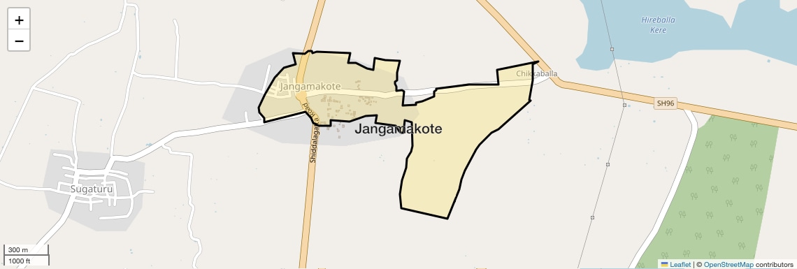 Location Map of Jangamakote, Bangalore