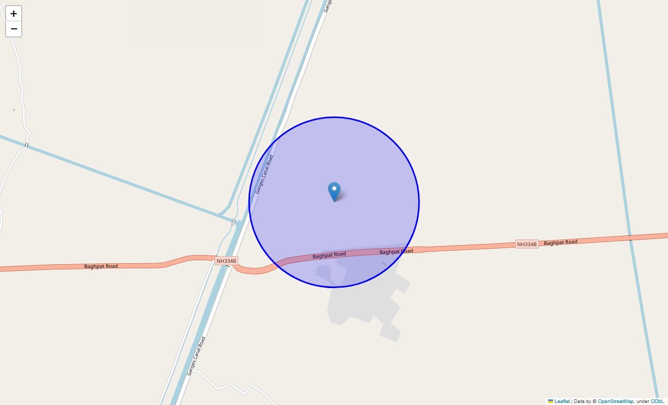 Location Map of Jani, Meerut