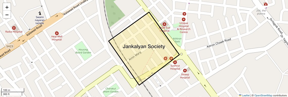 Location Map of Jankalyan Society, Rajkot