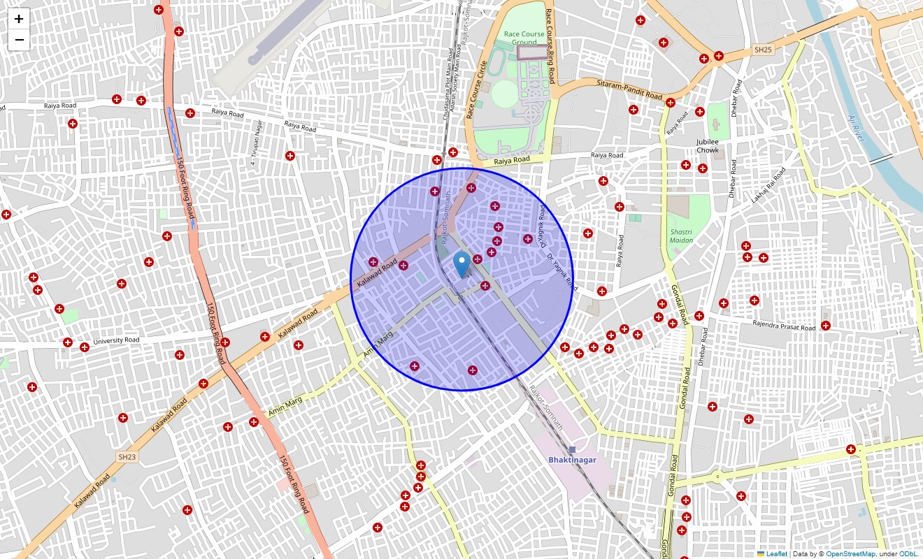 Location Map of Jankalyan Society, Rajkot
