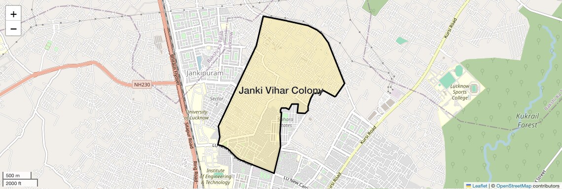 Location Map of Janki Vihar Colony, Lucknow