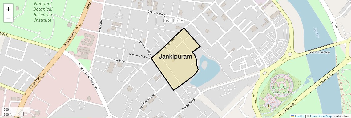 Location Map of Jankipuram, Lucknow
