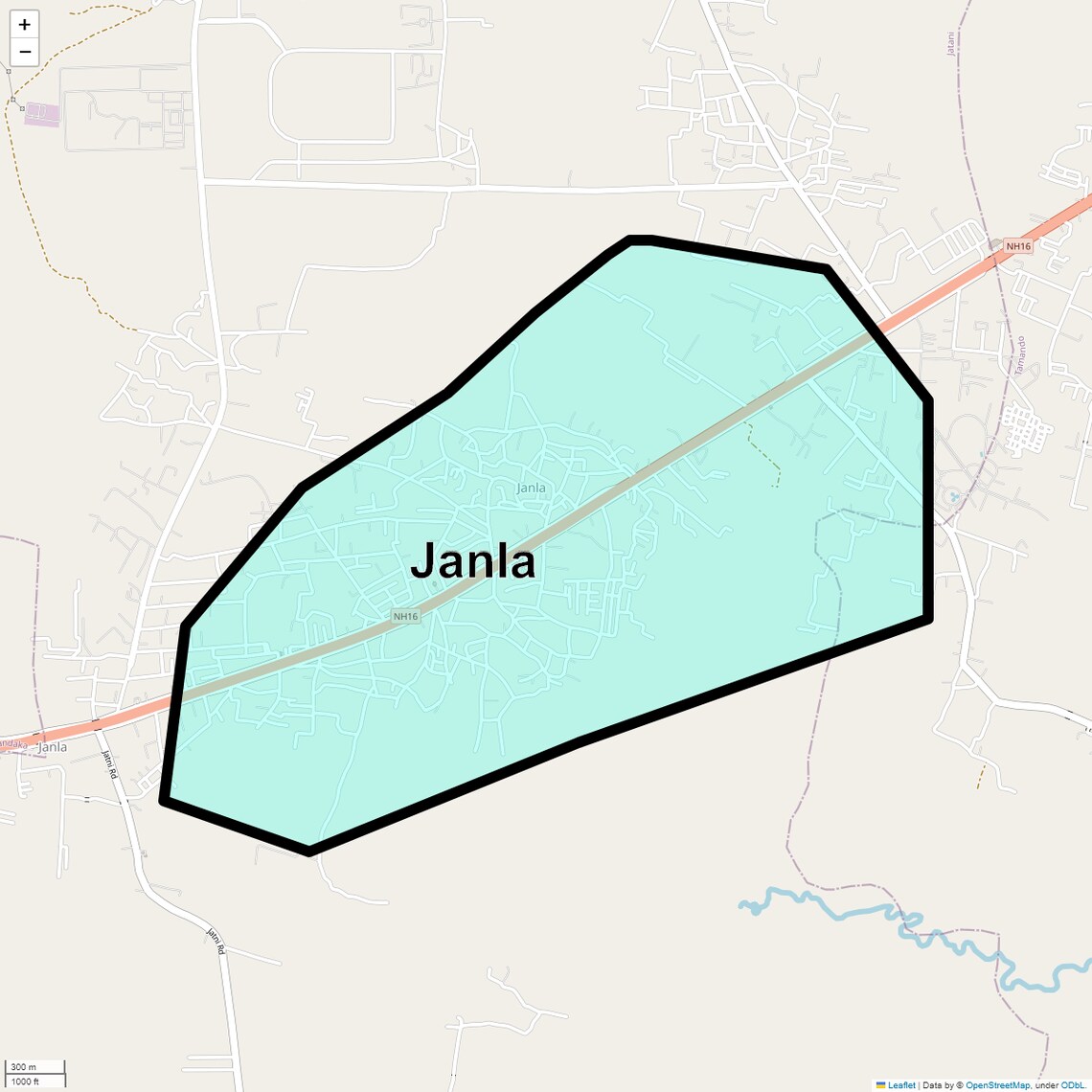 Location Map of Janla, Bhubaneswar