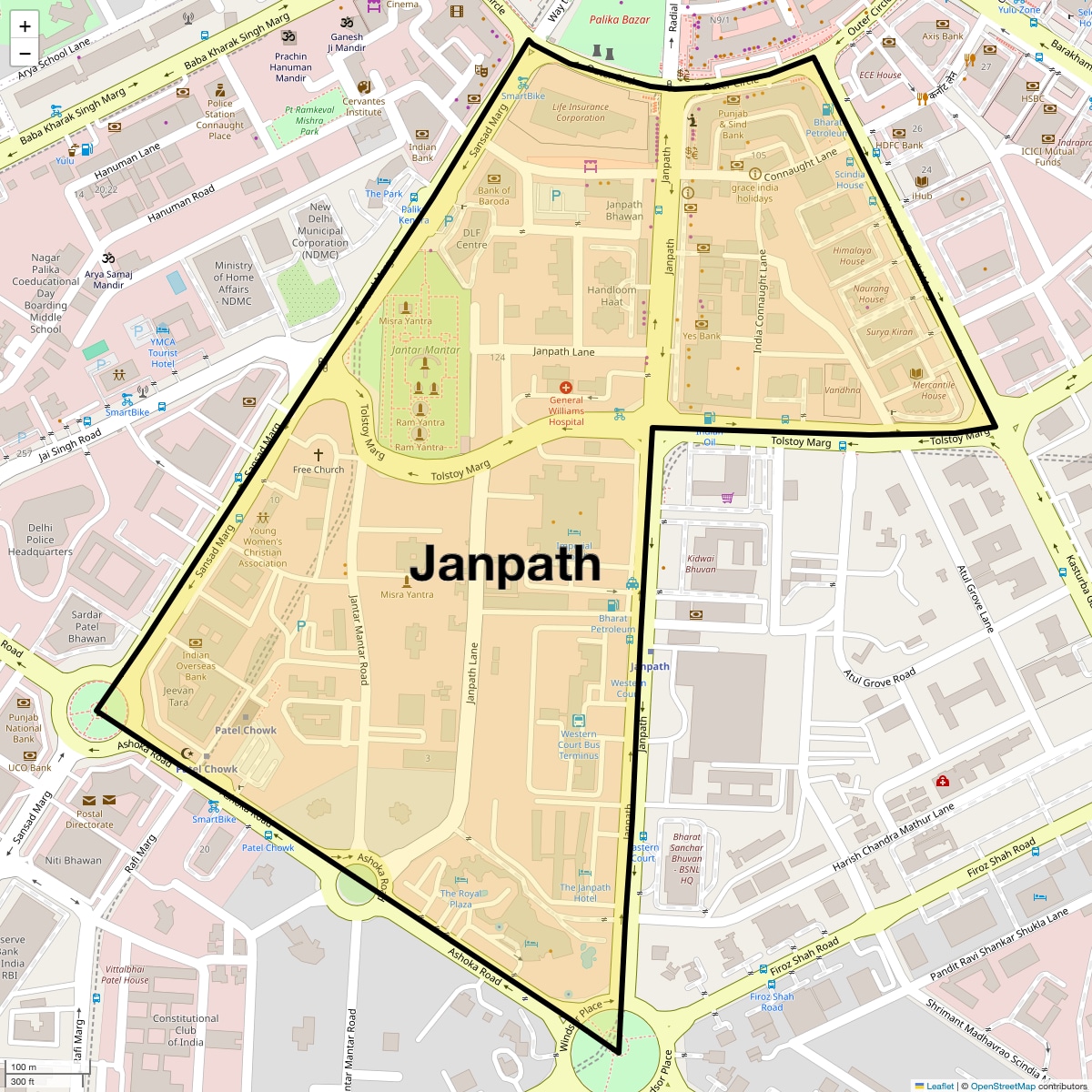 Location Map of Janpath, Delhi