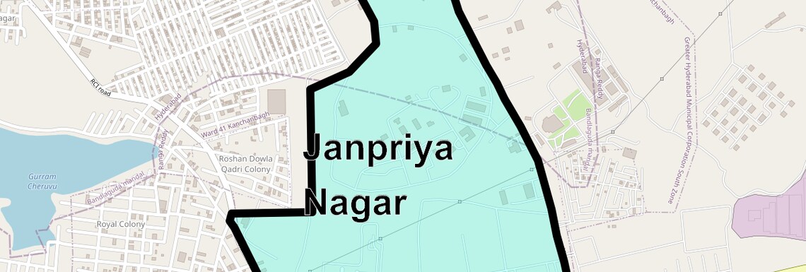 Location Map of Janpriya Nagar, Hyderabad