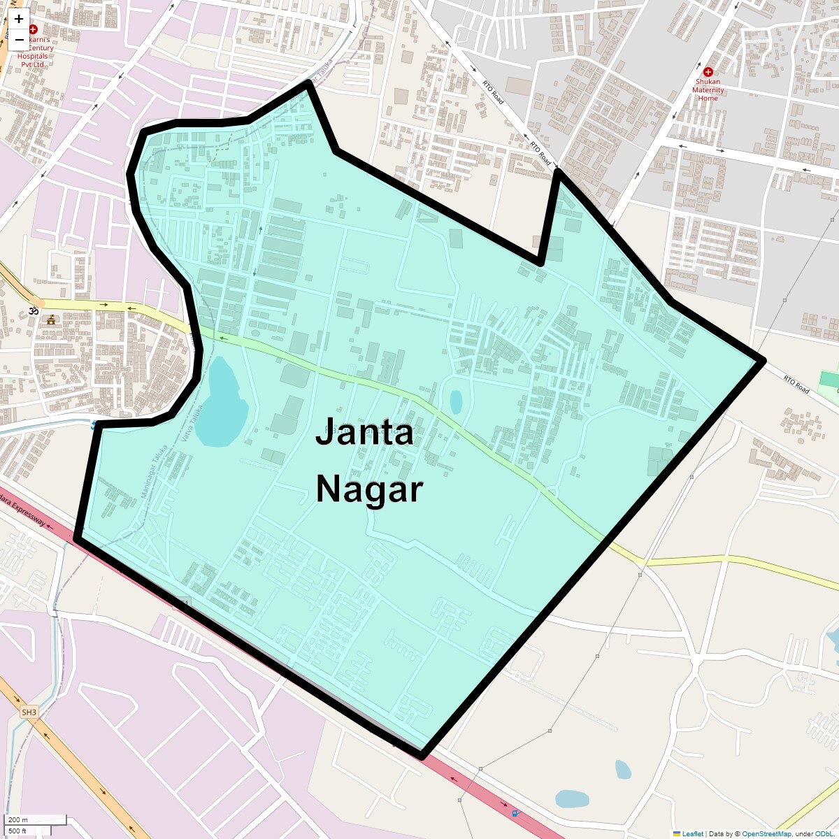 Location Map of Janta Nagar, Ahmedabad