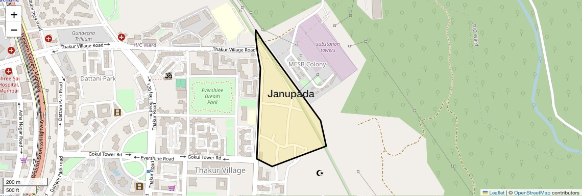 Location Map of Janupada, Mumbai