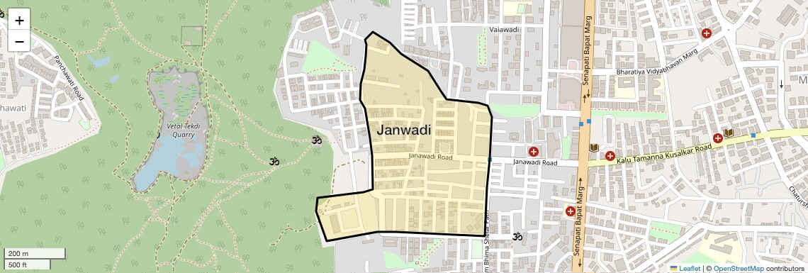 Location Map of Janwadi, Pune