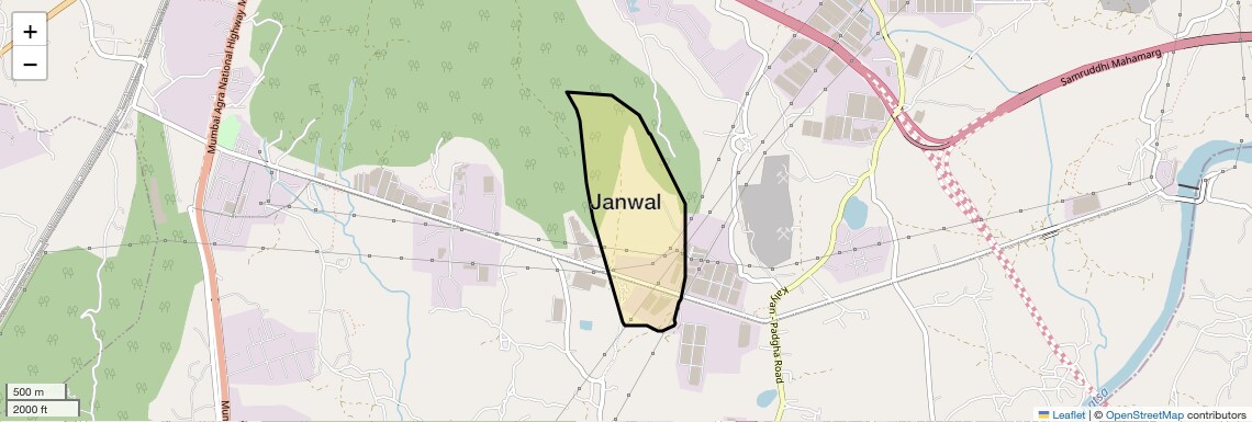 Location Map of Janwal, Thane