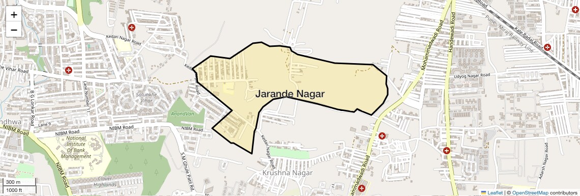 Location Map of Jarande Nagar, Pune