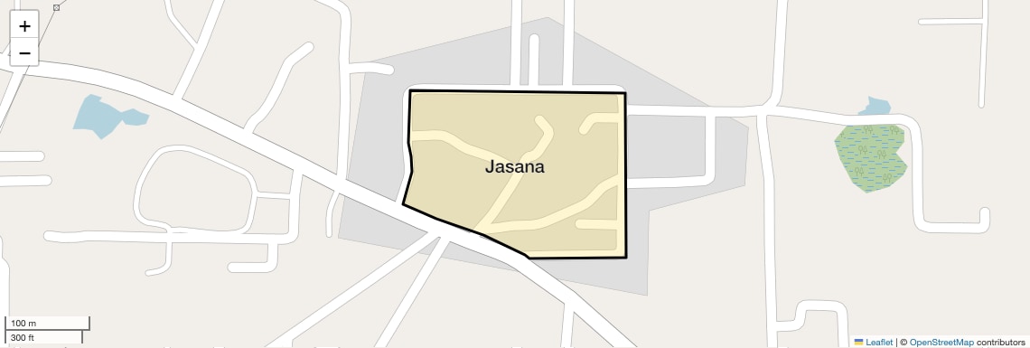 Location Map of Jasana, Faridabad