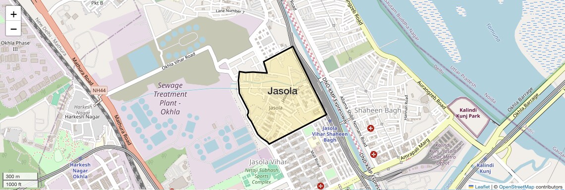 Location Map of Jasola, Delhi