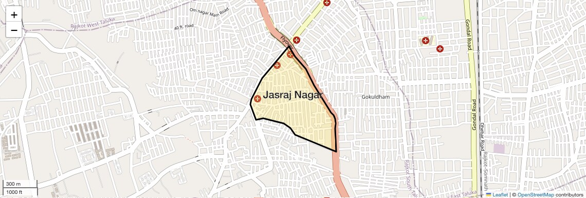 Location Map of Jasraj Nagar, Rajkot