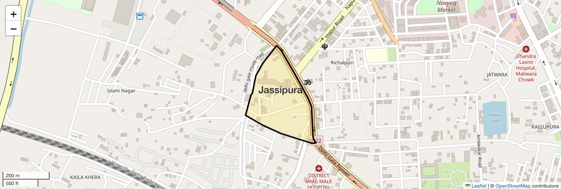 Location Map of Jassipura, Ghaziabad