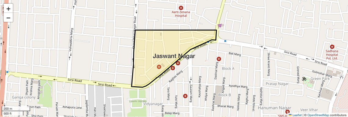Location Map of Jaswant Nagar, Jaipur