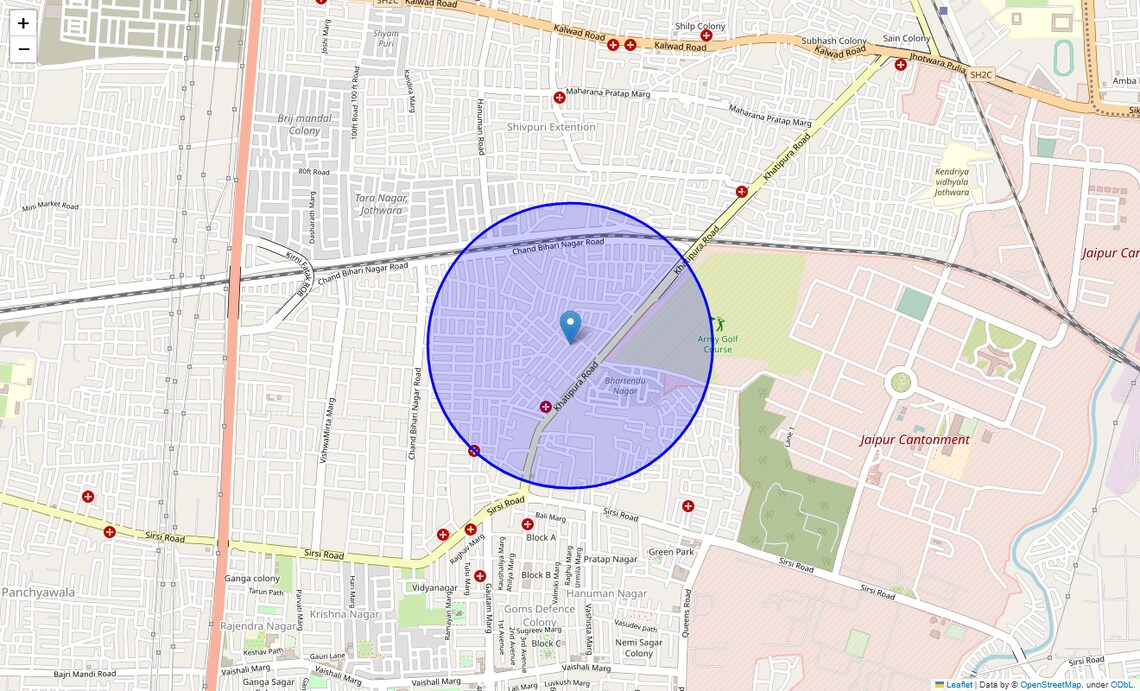 Location Map of Jaswant Nagar, Jaipur