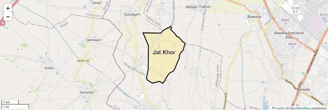 Location Map of Jat Khor, Delhi