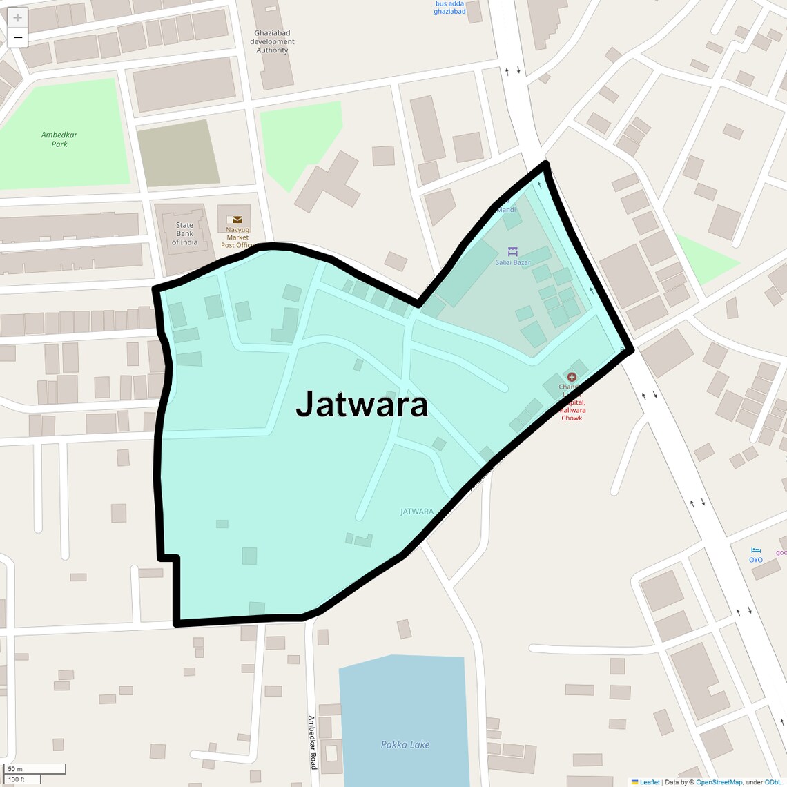 Location Map of Jatwara, Ghaziabad