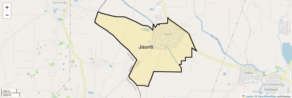 Location Map of Jaunti, Delhi