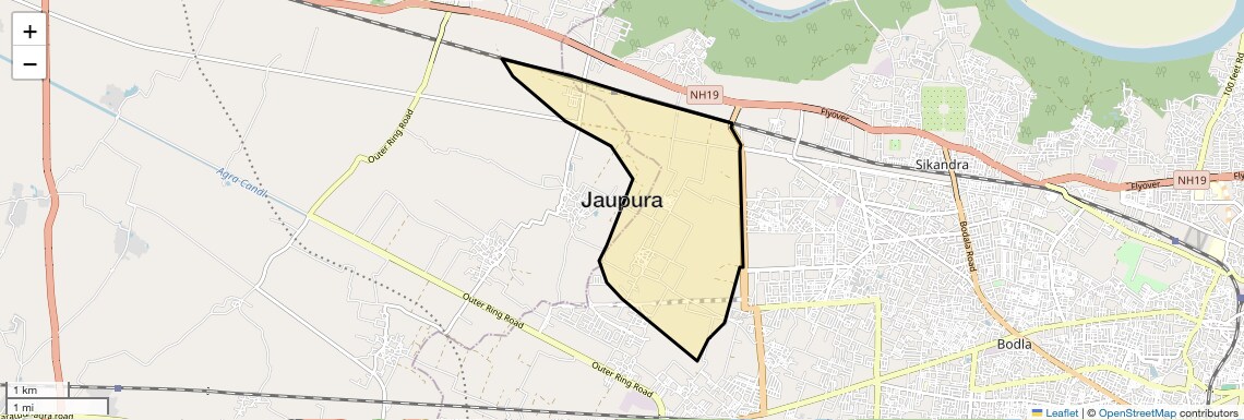 Location Map of Jaupura, Agra