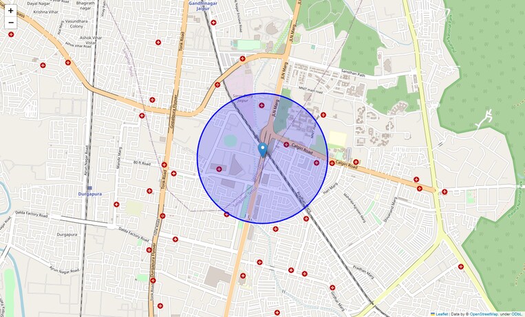 Location Map of Jawahar Lal Nehru Marg