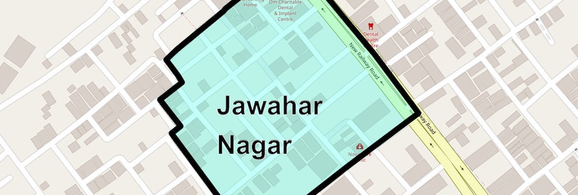 Location Map of Jawahar Nagar, Gurgaon