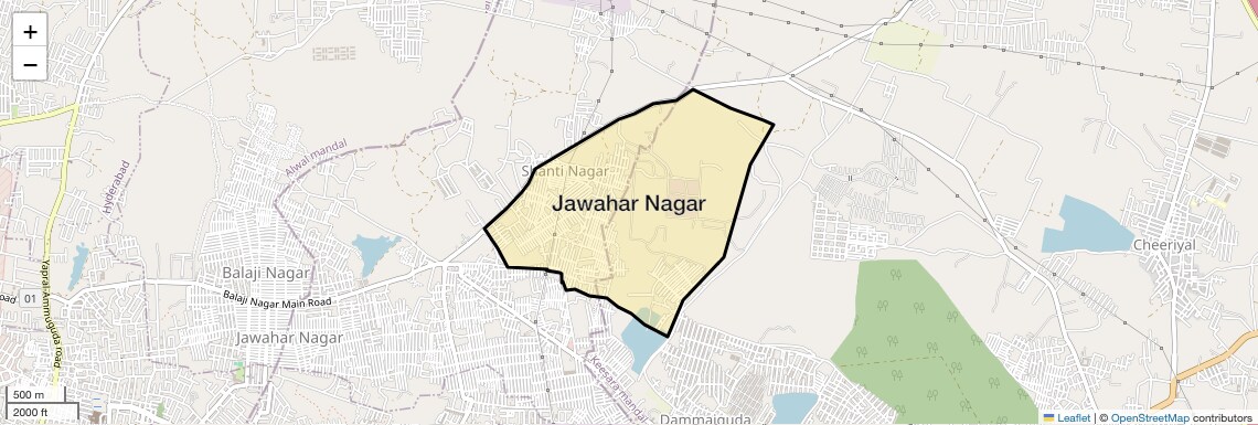Location Map of Jawahar Nagar, Hyderabad