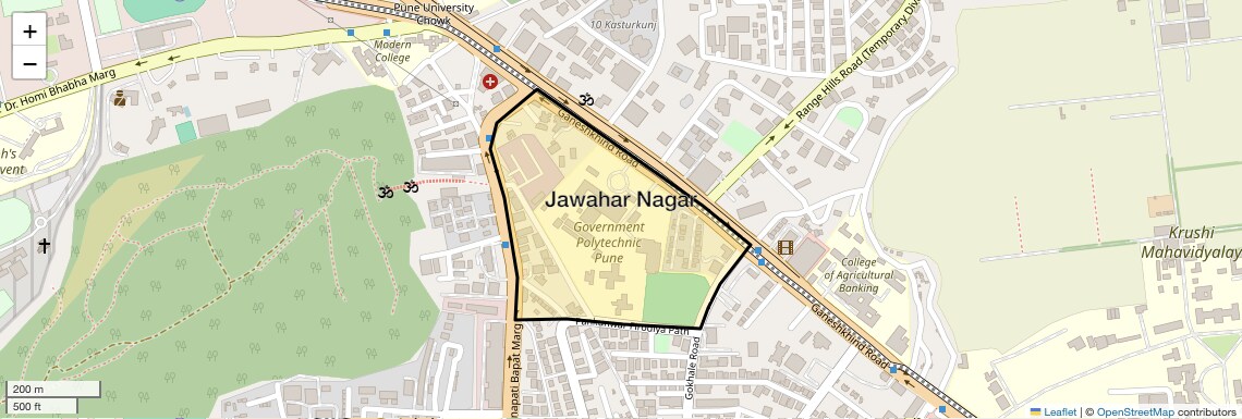 Location Map of Jawahar Nagar, Pune