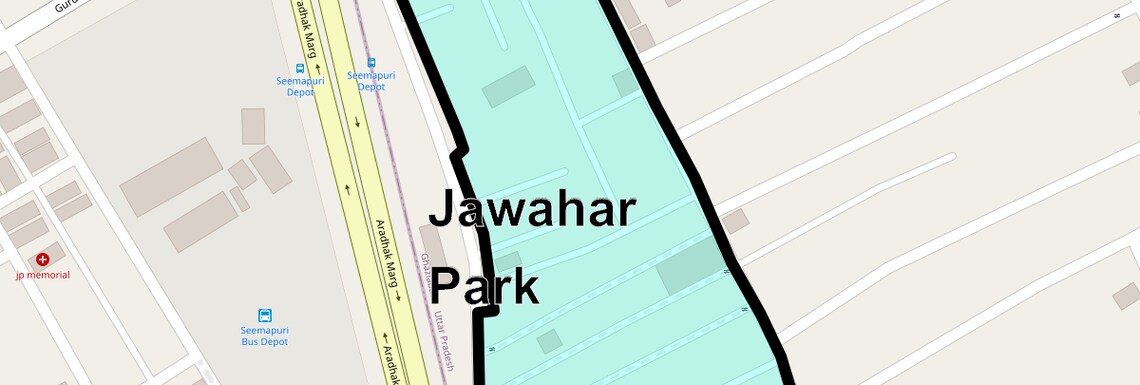 Location Map of Jawahar Park, Ghaziabad