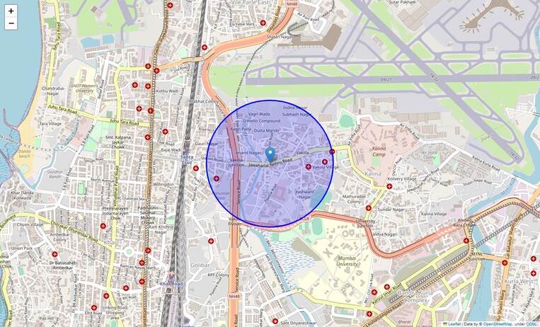Location Map of Jawaharlal Nehru Road